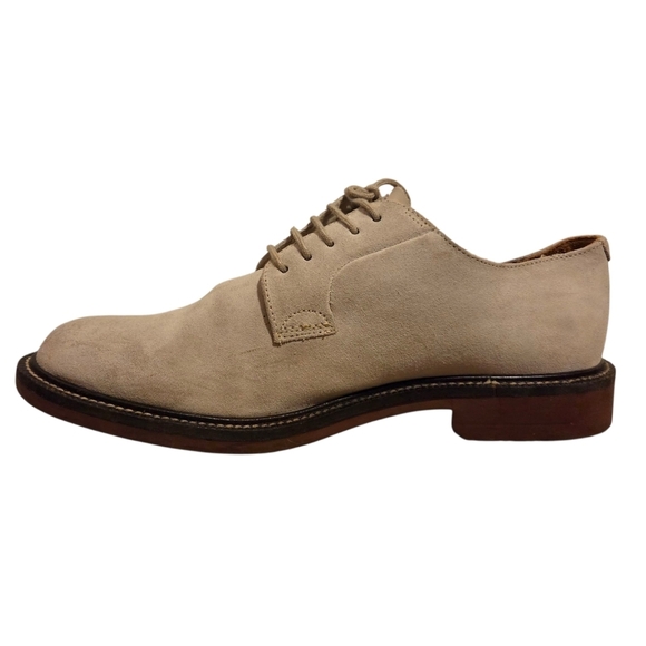 J.Crew Suede Leather Dress Up Oxford Shoes Laces Tan Beige Cream Men's 10.5 - Picture 6 of 7